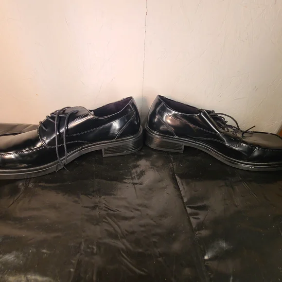 American Eagle men's black patent leather square toe Shoes Size 12 - Picture 5 of 11